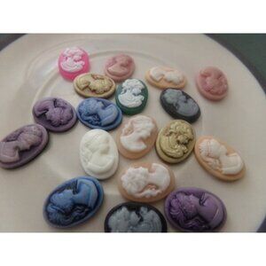 Mixed Lady Cameo Resin Cabochons